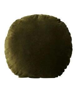 Aura Home Luxury Velvet 55cm Round Cushion in Khaki