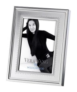Wedgwood Vera Wang 4x6" Grosgrain Photo Frame Silver