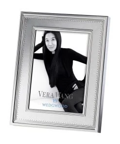 Wedgwood Vera Wang 5x7" Grosgrain Photo Frame Silver