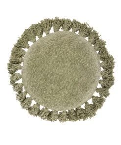 Linen House Florida Round Cushion Green