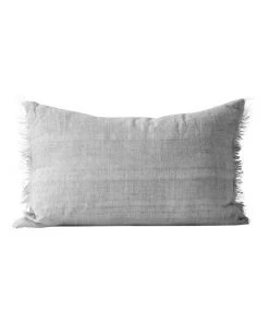 Aura Home Vintage Linen Fringe Cushion Range in Smoke