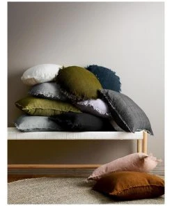 Aura Home Vintage Linen Fringe Cushion Range in Marshmallow -The Shine Nook Sales Store 650191870 691814170 4 720x928