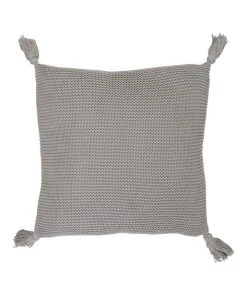 Vue Melaky Knit Tassel Cushion Grey