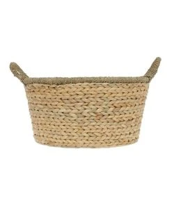 Heritage Medium Light Brown Woven Water Hyacinth Basket