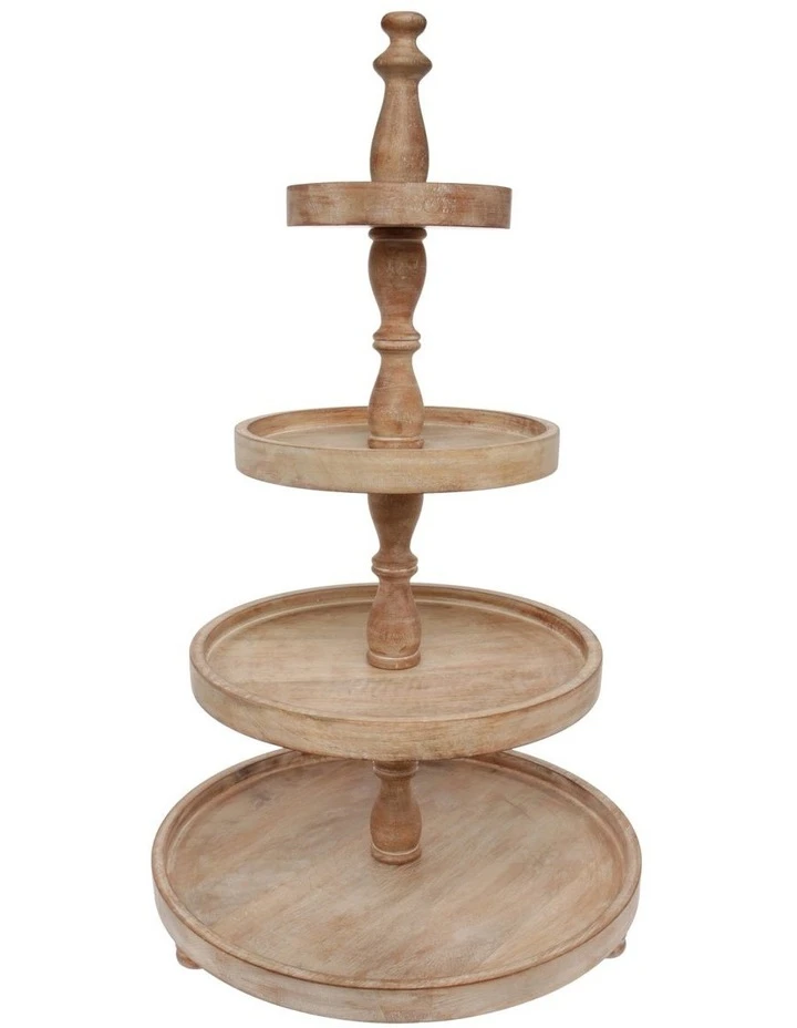 Heritage Wooden 4 Tier Stand 38x38x66cm in White Ash 1 Heritage Wooden 4 Tier Stand 38x38x66cm in White Ash
