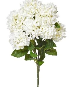 Rogue Hydrangea Bush 40x40x64cm Artificial Flower Stem White