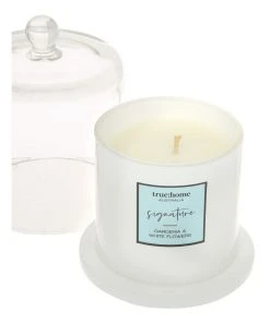 True Home Signature Gardenia & White Flowers Candle With Cloche -The Shine Nook Sales Store 707928670 3 720x928