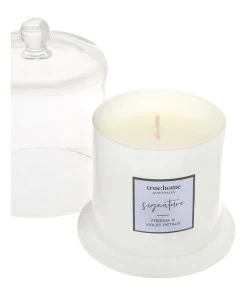 True Home Signature Fresh Freesia & Violet Candle With Cloche -The Shine Nook Sales Store 707929300 3 720x928