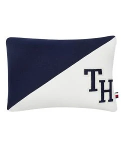 Tommy Hilfiger Triangle Cushion in Navy/White