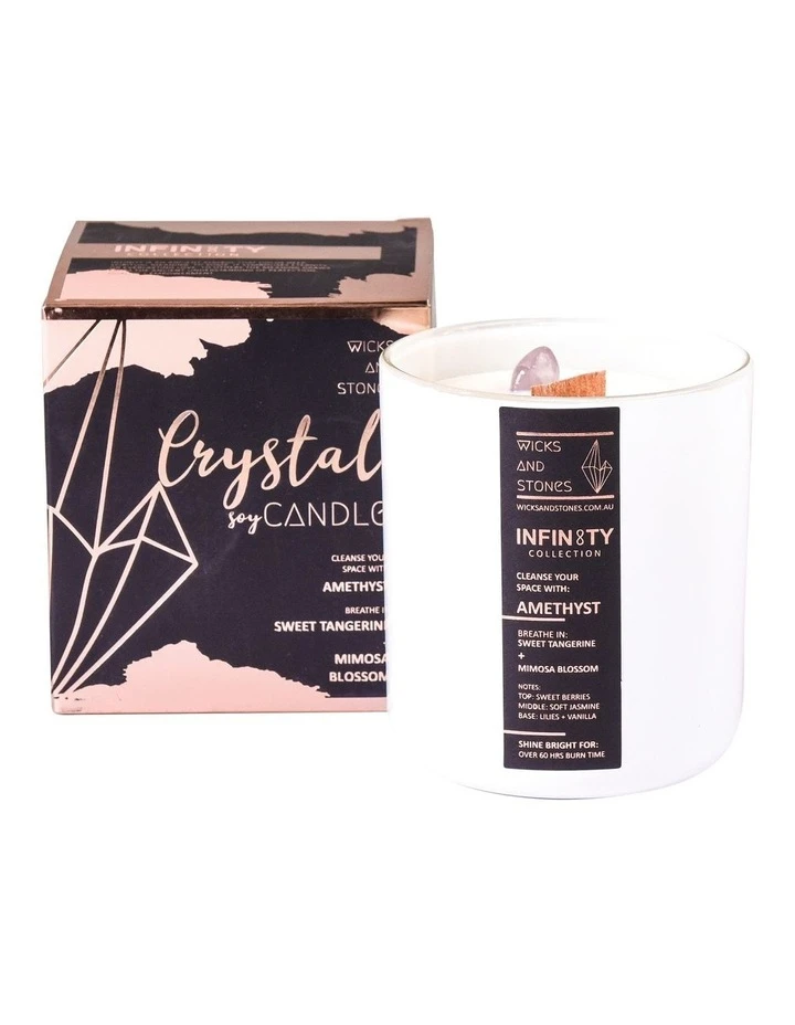 Wicks and Stones Infinity Amethyst Candle 1 Wicks and Stones Infinity Amethyst Candle