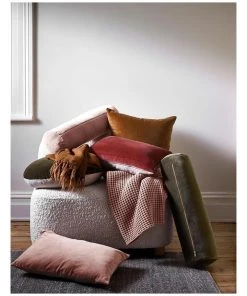 Aura Home Luxury Velvet 55cm Round Cushion in Khaki -The Shine Nook Sales Store 740661670 789089230 3 720x928