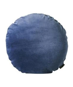 Aura Home Luxury Velvet 45cm Round Cushion in Bijou Blue