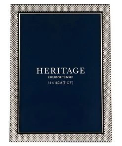 Heritage 13x18cm Textured Shiny Metal Photo Frame Silver