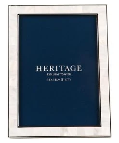 Heritage Mother of Pearl 13x18cm Shiny Metal Photo Frame Silver