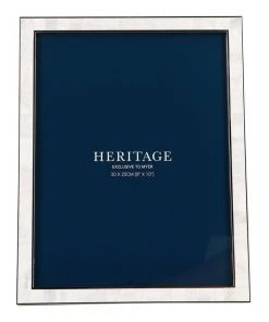 Heritage Mother of Pearl 20x25cm Shiny Metal Photo Frame Silver