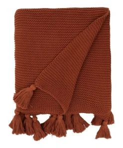 Vue Melaky Tassel Throw Burnt Orange