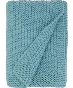Australian House & Garden Norwood Knitted Throw Ocean Blue