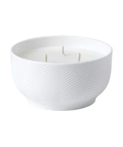 Wedgwood Folia 13cm 3-Wick Filled Candle White