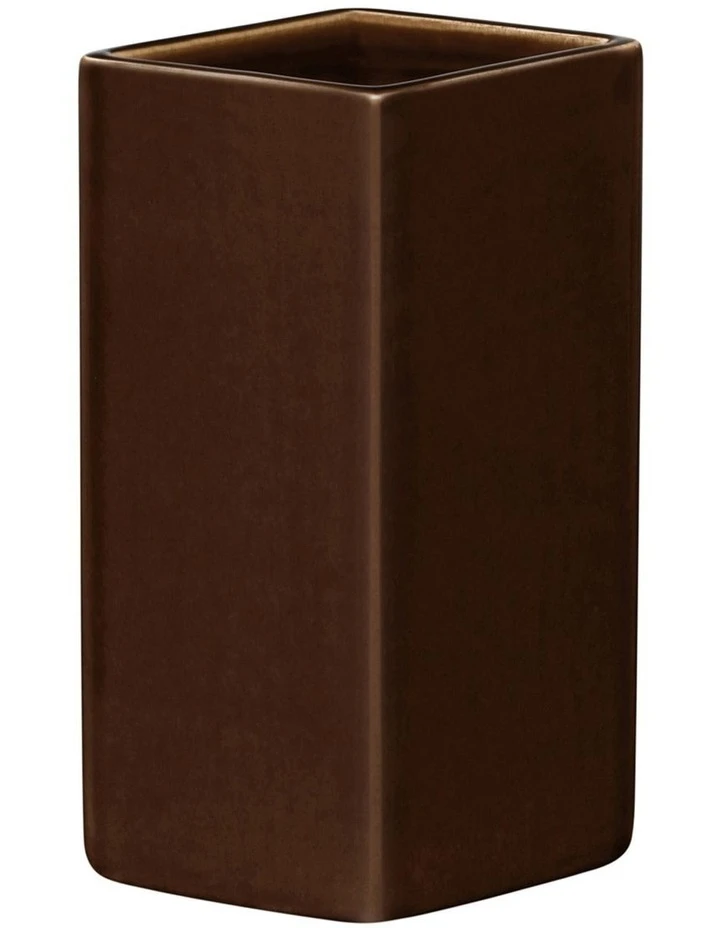 IITTALA Ruutu 18cm Glass Vase Brown 1 IITTALA Ruutu 18cm Glass Vase Brown