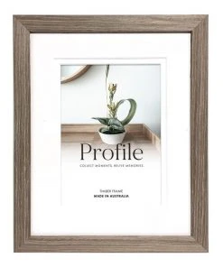 Profile Deluxe 11x14"/8x10" Timber Photo Frame Stone Ash