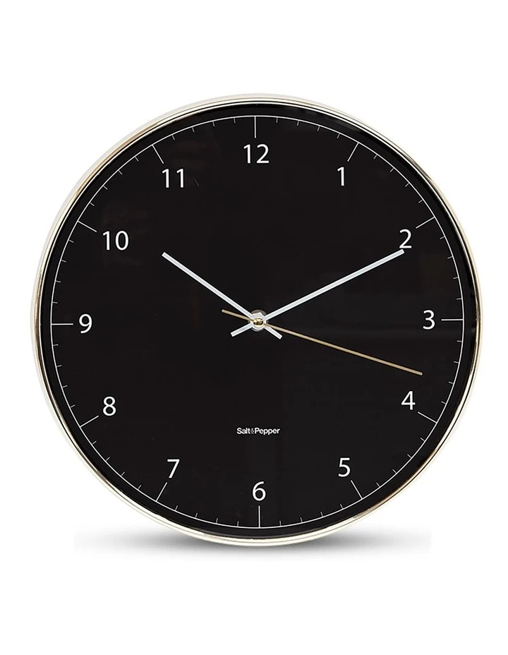 Salt&Pepper Blair 31cm Wall Clock Black/Gold 1 Salt&Pepper Blair 31cm Wall Clock Black/Gold