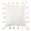 Vue Gibraltar Cotton Slub Cotton With Tassels Cushion Off White