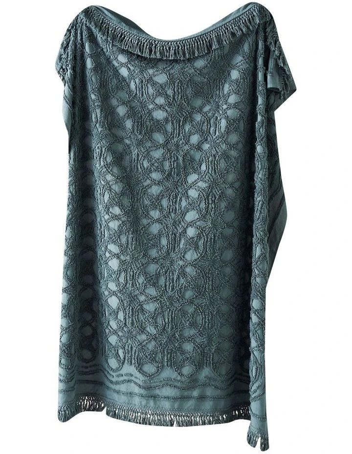 Linen House Somers Throw in Petrol Grey 2 Linen House Somers Throw in Petrol Grey - Image 2