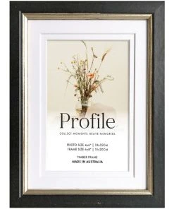 Profile Bonjour Black Silver Timber Photo Frame 8x10/5x7