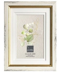 Profile Bonjour White Gold Timber Photo Frame 8x10"/5x7"