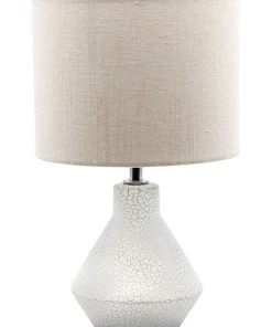 Salt&Pepper Crackle Table Lamp White 32cm
