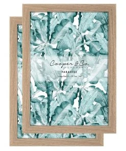 Cooper & Co Set Of 2 A4 Oak Premium Paradise Wooden Photo Frame
