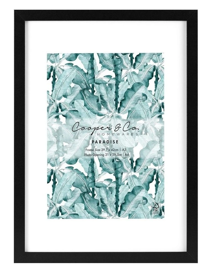 Cooper & Co Set Of 2 29.7cmx42 Mat to 21x29.7cm Black Premium Paradise Wooden Photo Frame 2 Cooper & Co Set Of 2 29.7cmx42 Mat to 21x29.7cm Black Premium Paradise Wooden Photo Frame - Image 2