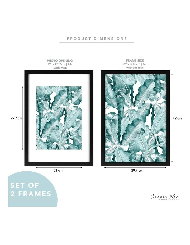 Cooper & Co Set Of 2 29.7cmx42 Mat to 21x29.7cm Black Premium Paradise Wooden Photo Frame 7 Cooper & Co Set Of 2 29.7cmx42 Mat to 21x29.7cm Black Premium Paradise Wooden Photo Frame - Image 7