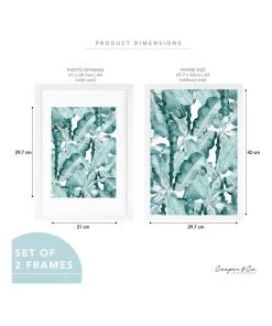 Cooper & Co Set Of 2 29.7cmx42 Mat to 21x29.7cm White Premium Paradise Wooden Photo Frame -The Shine Nook Sales Store 779423320 7 720x928