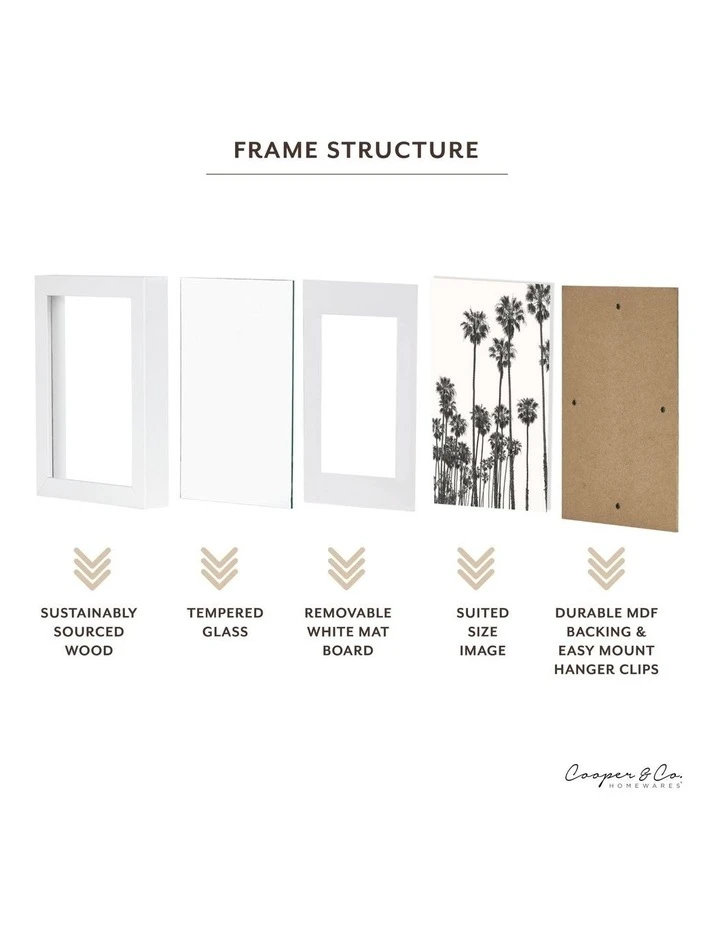 Cooper & Co Set Of 4 15x20cm Mat to 10x15cm White Premium Paradise Wooden Photo Frame 6 Cooper & Co Set Of 4 15x20cm Mat to 10x15cm White Premium Paradise Wooden Photo Frame - Image 6