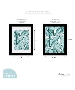 Cooper & Co Set Of 4 20x25cm Mat to 13x18cm Black Premium Paradise Wooden Photo Frame -The Shine Nook Sales Store 779424760 7 720x928
