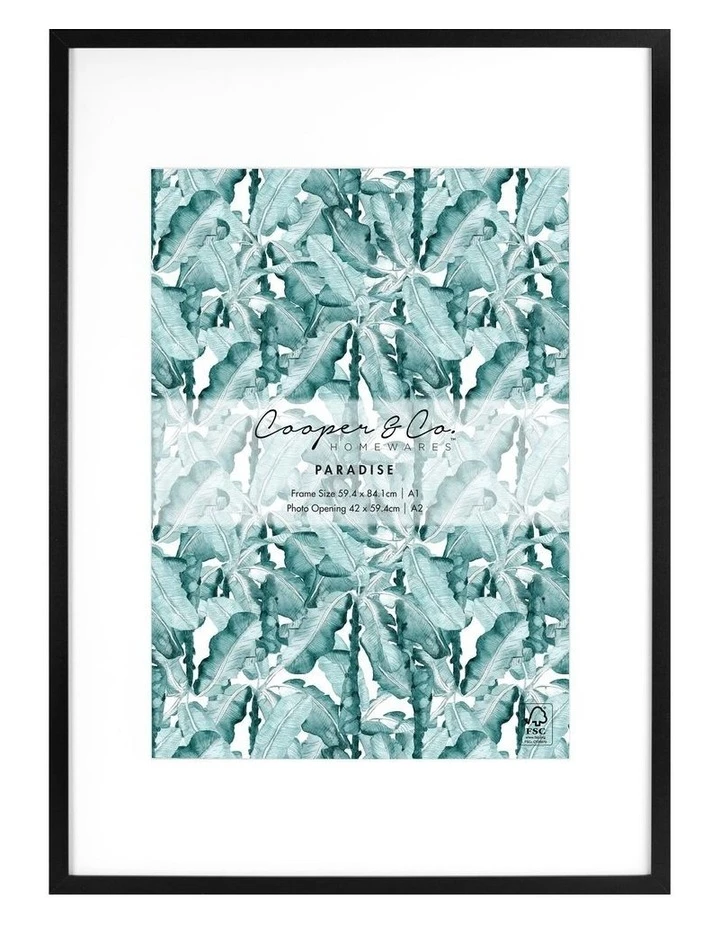 Cooper & Co 59.4x84.1cm Mat to 42x59.4cm Black Premium Paradise Wooden Photo Frame 1 Cooper & Co 59.4x84.1cm Mat to 42x59.4cm Black Premium Paradise Wooden Photo Frame