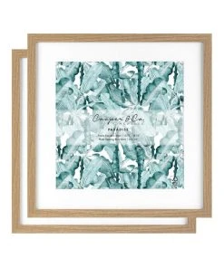 Cooper & Co Set Of 2 40x40cm Mat to 30x30cm Oak Premium Paradise Wooden Photo Frame