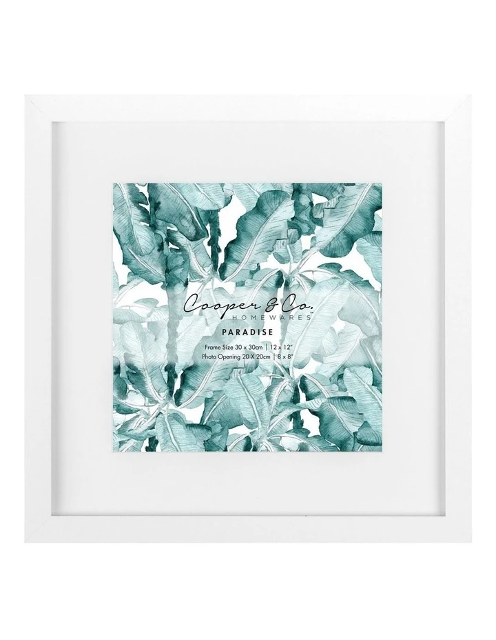 Cooper & Co Set Of 2 30x30cm Mat to 20x20cm White Premium Paradise Wooden Photo Frame 2 Cooper & Co Set Of 2 30x30cm Mat to 20x20cm White Premium Paradise Wooden Photo Frame - Image 2