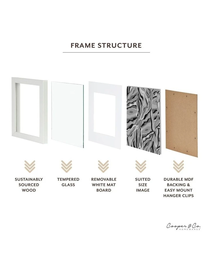 Cooper & Co Set Of 2 30x30cm Mat to 20x20cm White Premium Paradise Wooden Photo Frame 6 Cooper & Co Set Of 2 30x30cm Mat to 20x20cm White Premium Paradise Wooden Photo Frame - Image 6