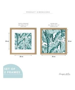 Cooper & Co Set Of 2 30x30cm Mat to 20x20cm Oak Premium Paradise Wooden Photo Frame -The Shine Nook Sales Store 779425570 7 720x928