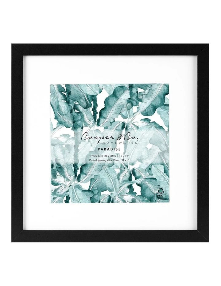 Cooper & Co Set Of 2 30x30cm Mat to 20x20cm Black Premium Paradise Wooden Photo Frame 2 Cooper & Co Set Of 2 30x30cm Mat to 20x20cm Black Premium Paradise Wooden Photo Frame - Image 2