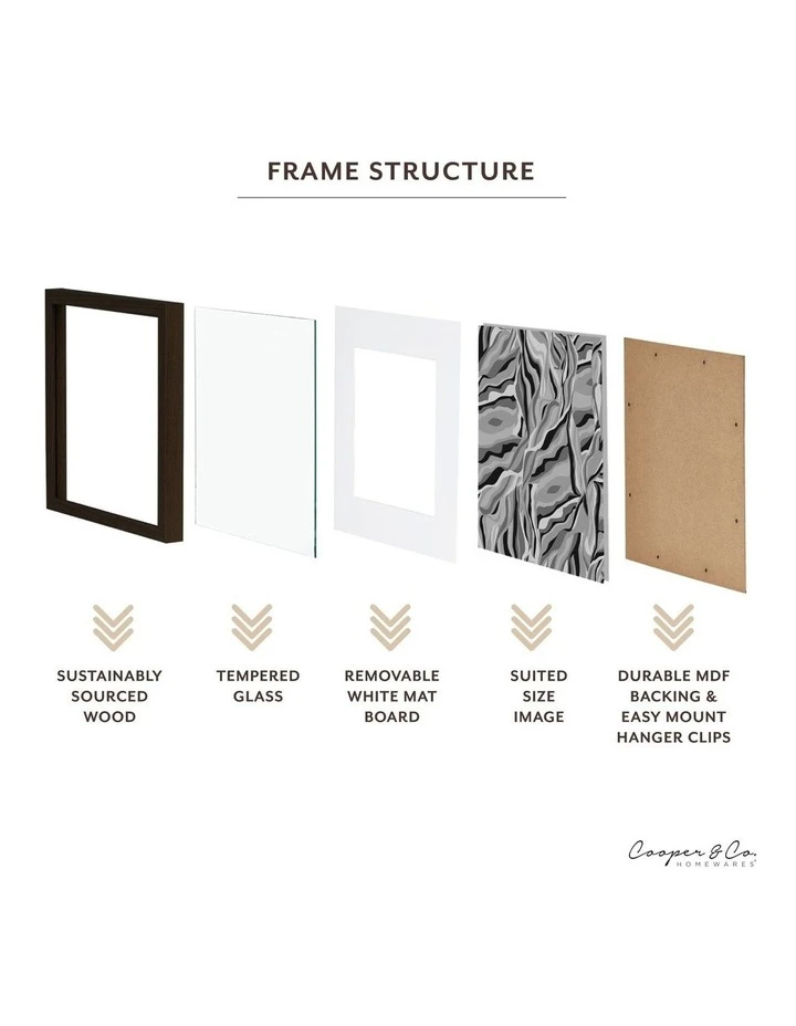 Cooper & Co Set Of 2 30x30cm Mat to 20x20cm Black Premium Paradise Wooden Photo Frame 6 Cooper & Co Set Of 2 30x30cm Mat to 20x20cm Black Premium Paradise Wooden Photo Frame - Image 6