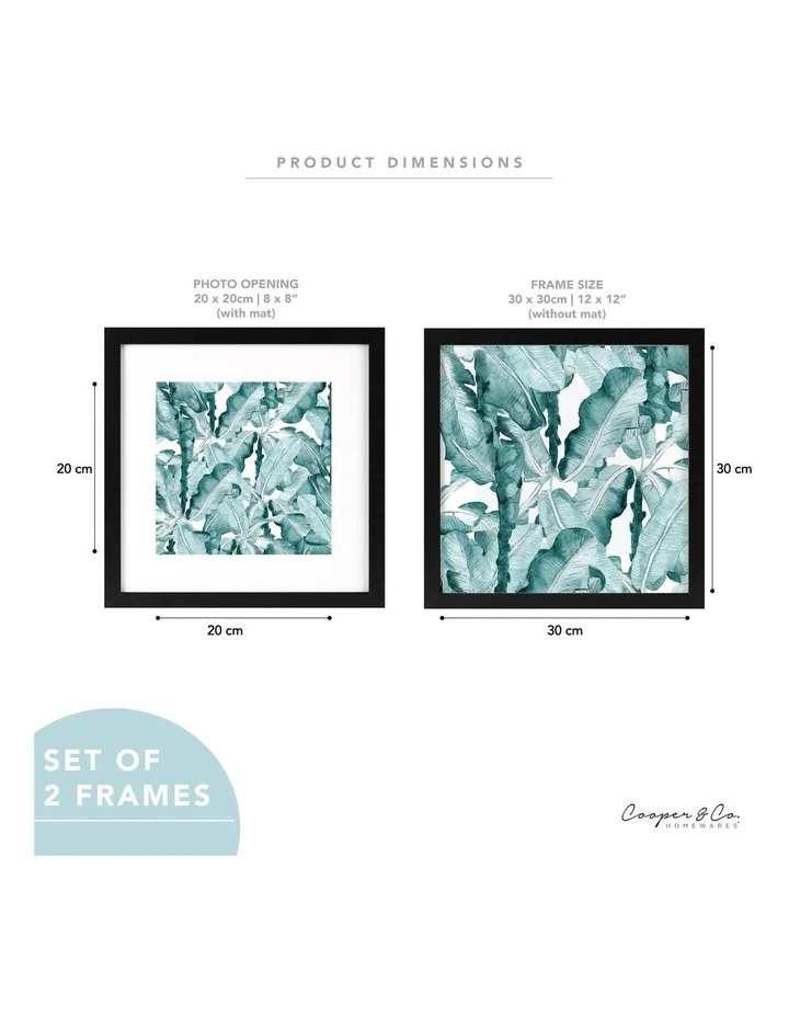 Cooper & Co Set Of 2 30x30cm Mat to 20x20cm Black Premium Paradise Wooden Photo Frame 7 Cooper & Co Set Of 2 30x30cm Mat to 20x20cm Black Premium Paradise Wooden Photo Frame - Image 7