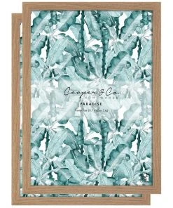 Cooper & Co Set Of 2 A3 Oak Premium Paradise Wooden Photo Frame