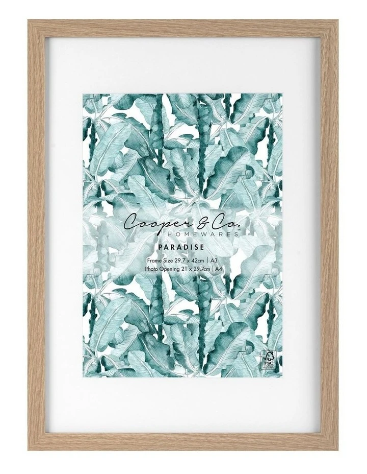 Cooper & Co Set Of 2 29.7x42cm Mat to 21x29.7cm Oak Premium Paradise Wooden Photo Frame 2 Cooper & Co Set Of 2 29.7x42cm Mat to 21x29.7cm Oak Premium Paradise Wooden Photo Frame - Image 2