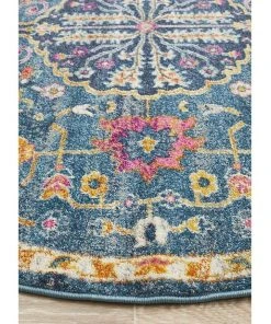 Rug Culture Babylon 209 Navy Round Rug -The Shine Nook Sales Store 782204050 4 720x928