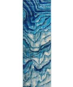 Rug Culture Dreamscape Waves Modern Indigo Runner Rug