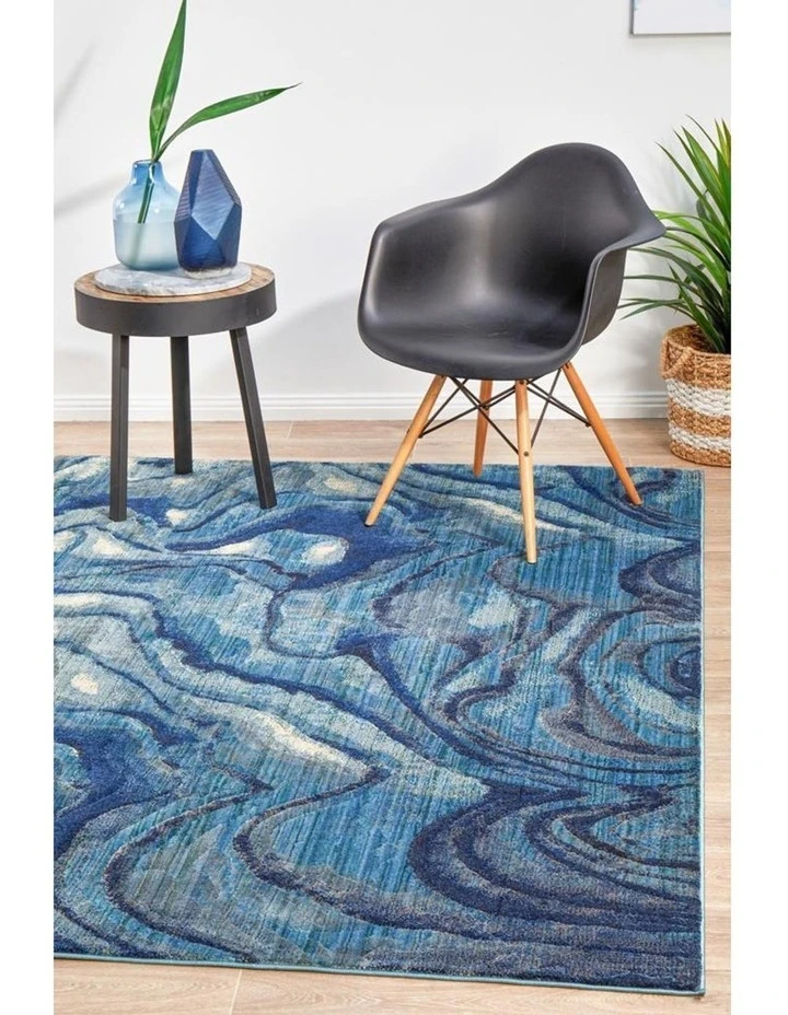 Rug Culture Dreamscape Waves Modern Indigo Rug 2 Rug Culture Dreamscape Waves Modern Indigo Rug - Image 2