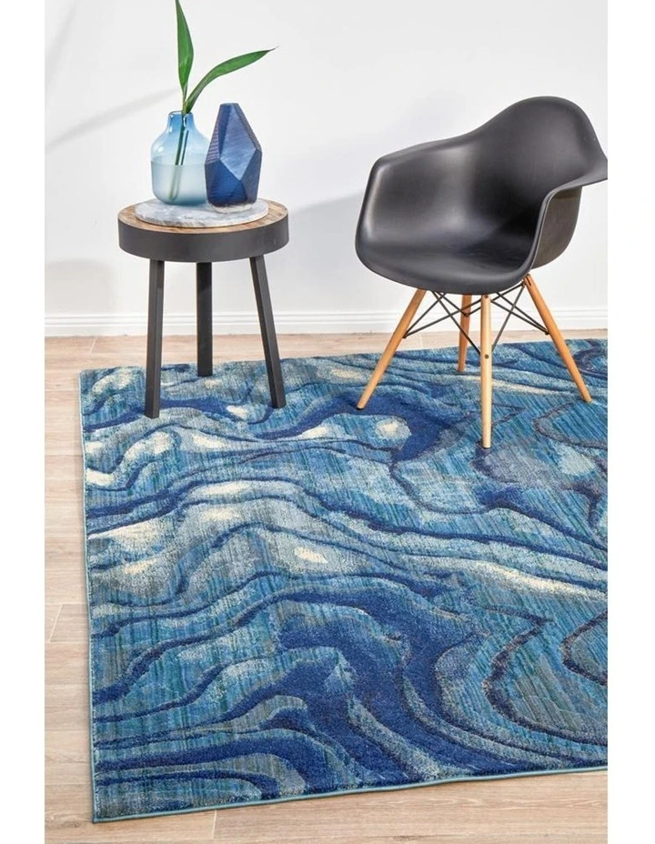 Rug Culture Dreamscape Waves Modern Indigo Rug 3 Rug Culture Dreamscape Waves Modern Indigo Rug - Image 3